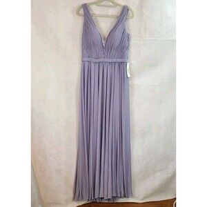 New KLEINFELD Women (12) Wisteria Chiffon Sleeveless Deep V Bridesmaid Gown $199